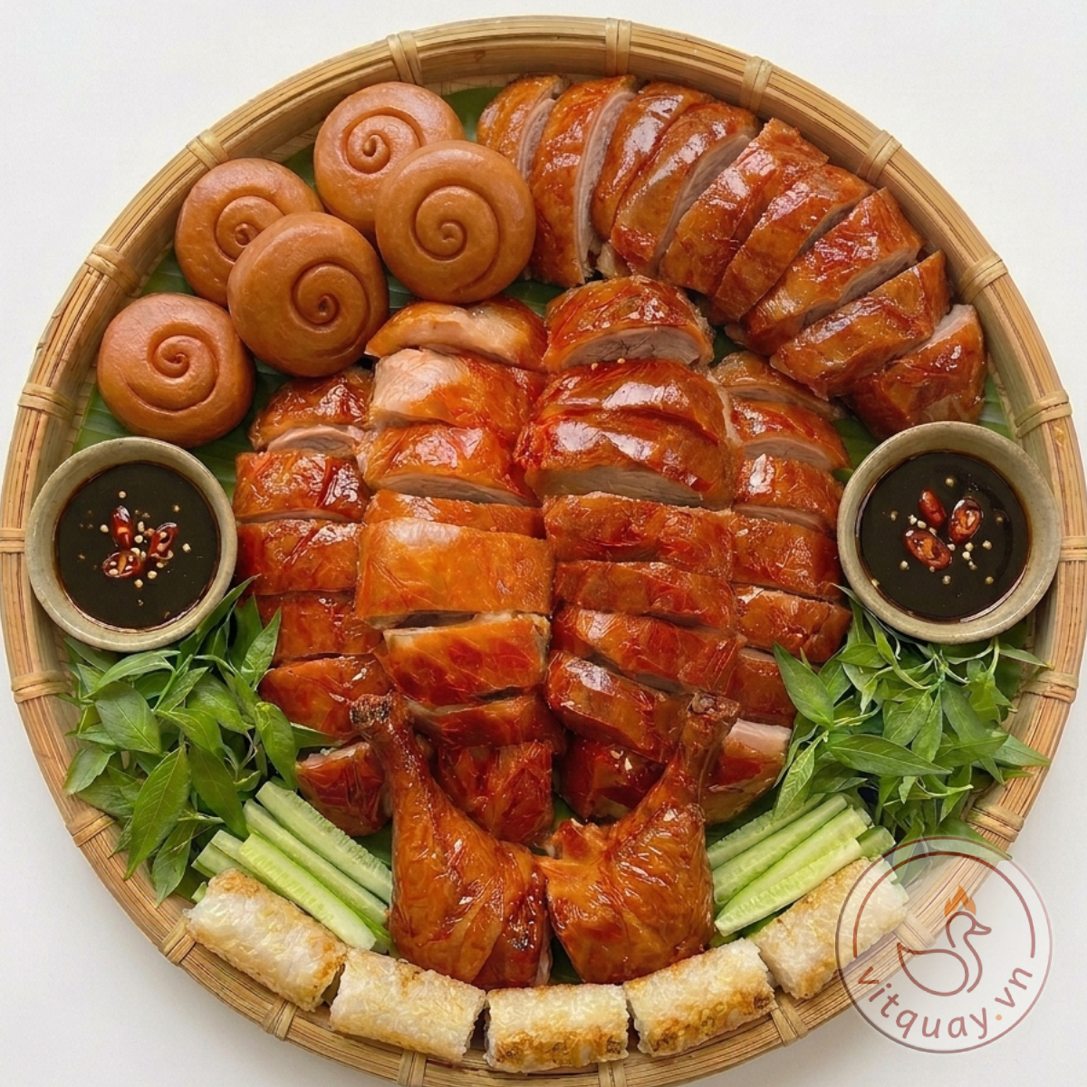 Combo vịt quay da giòn cơm lam bánh bao – vitquay.vn