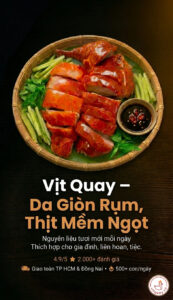 Vịt quay da giòn rụm thịt mềm ngọt giao nhanh TP.HCM và Đồng Nai